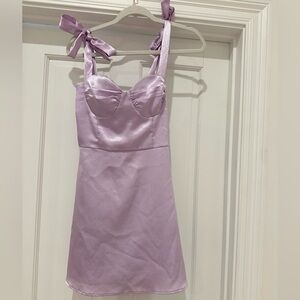 Lavender Satin Mini Dress